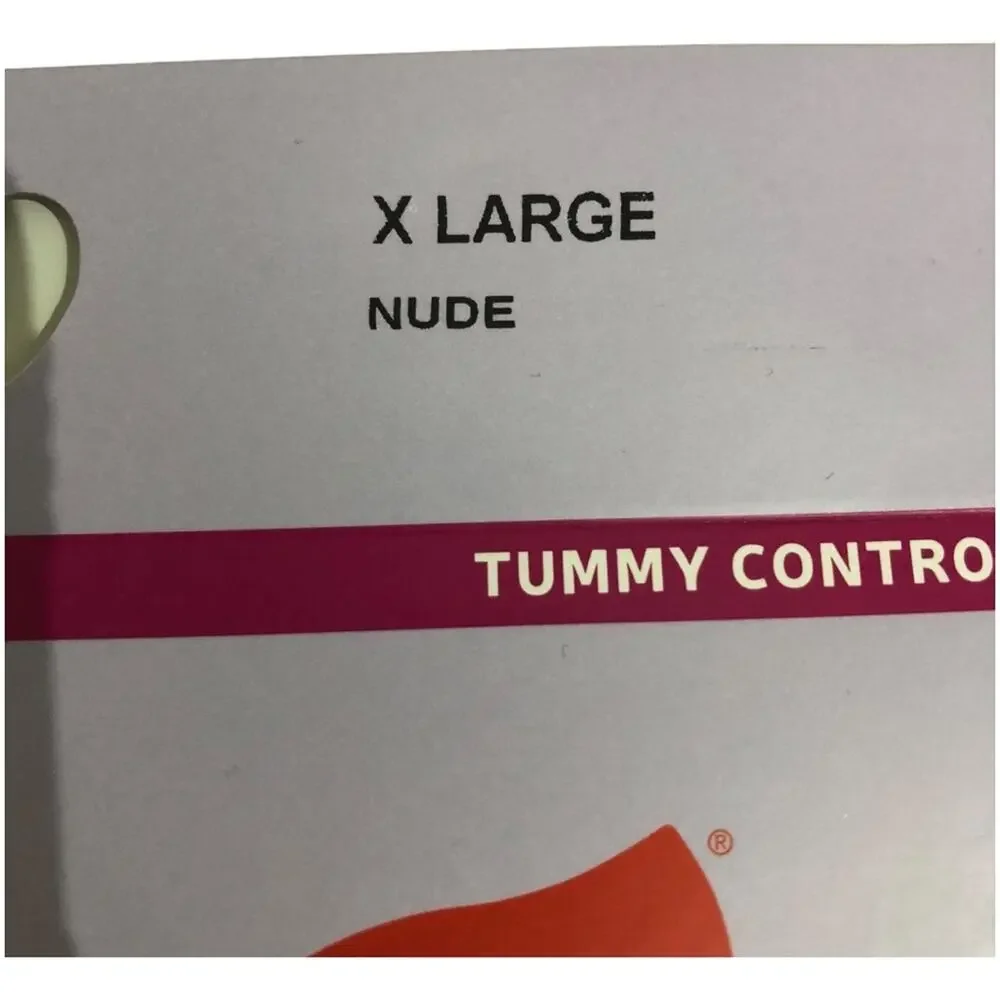 Hanes Silky Sheer Tummy Control Lightest Coverage Nude Pantyhose XL NWT